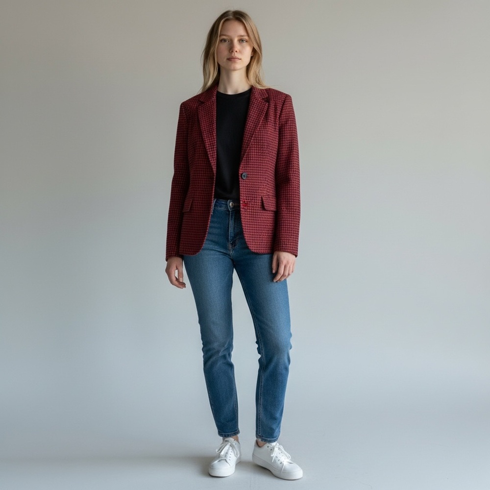 Pendleton Buffalo Check Wool Single Breasted Blaz… - image 3